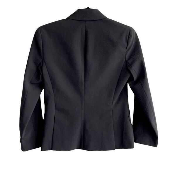 Theory Wool Stretch Cropped Boyfriend Blazer Black Pinstripe 2 - Picture 6 of 12